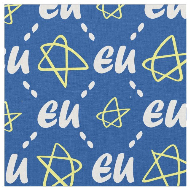 Tecido Estrelas azuis amarelas da bandeira da União Europ (Detalhe)