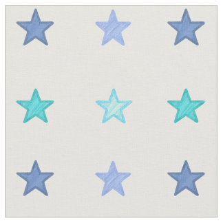 Tecido Estrelas azuis da aguarela