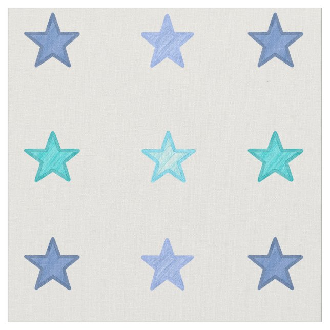 Tecido Estrelas azuis da aguarela (Detalhe)