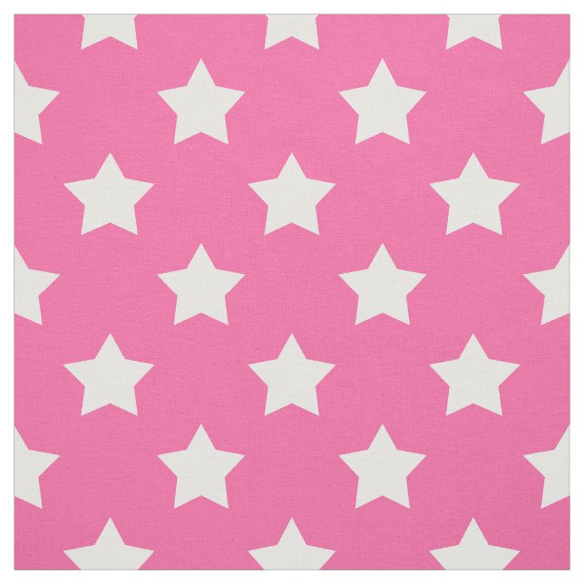 Tecido Estrelas Brancas Rosa Têxtil Decorativo de Padrão (Modelo)