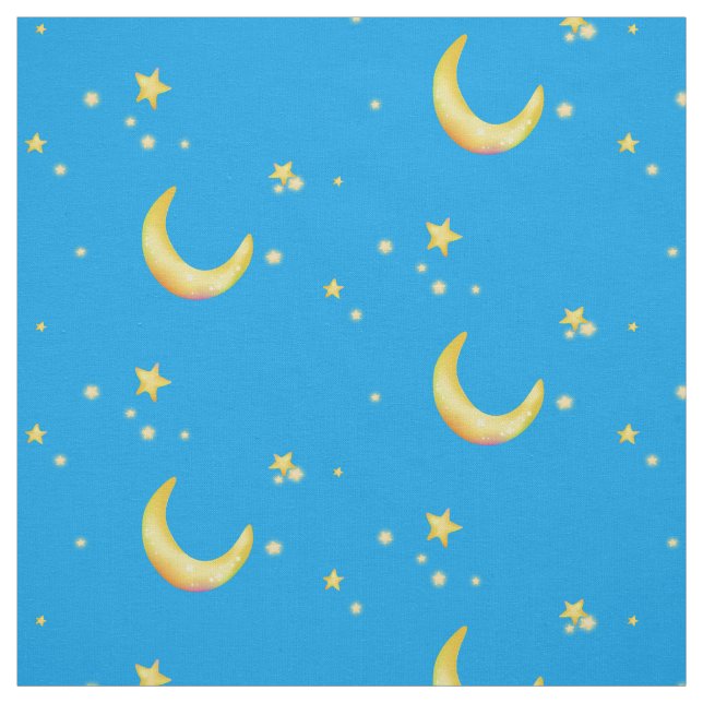 Tecido Estrelas da lua amarela (Modelo)