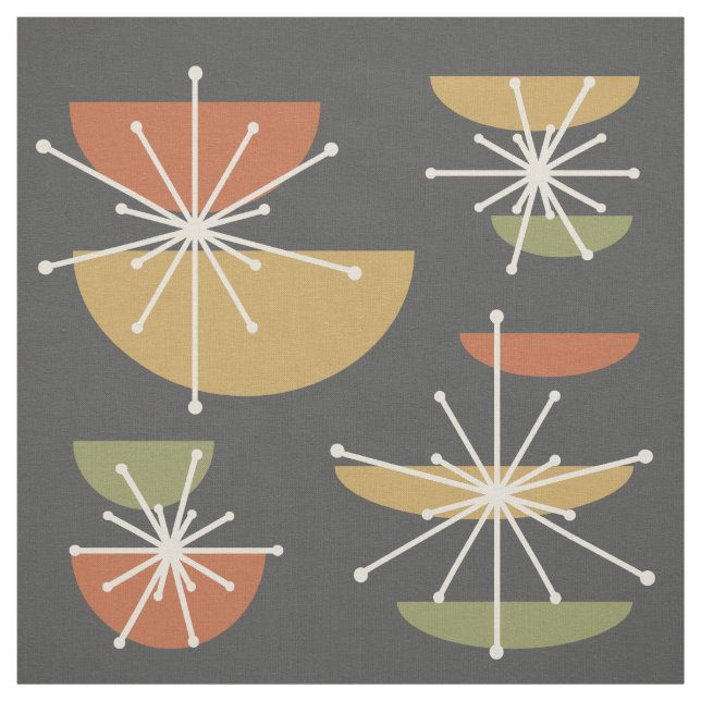 Tecido Estrelas de Arte do Século Médio (Modelo)