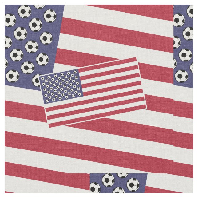 Tecido Estrelas de Futebol e Bandeiras de Strips (Detalhe)