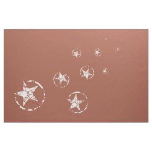 Tecido Estrelas do Círculo Neutro do Tijolo