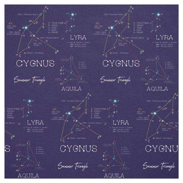 Tecido Estrelas do Triângulo de Verão do Hemisfério Norte (Modelo)