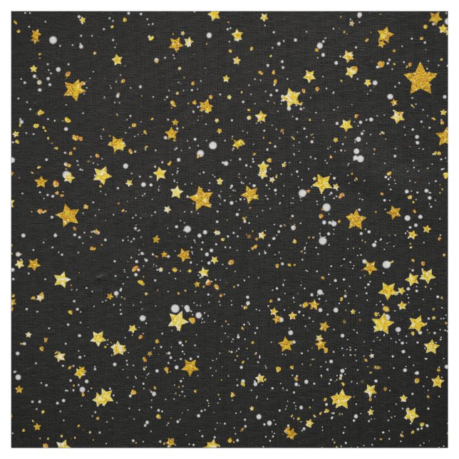Tecido Estrelas douradas (Modelo)