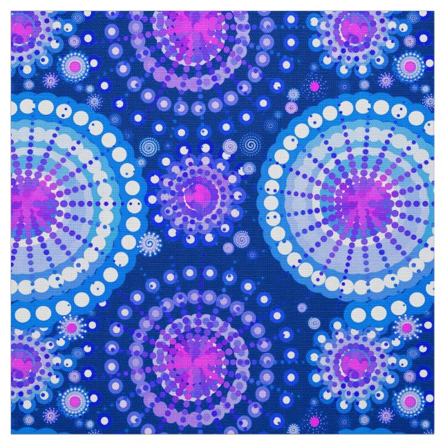 Tecido Estrelas e pineiras, azul cobalto e branco (Modelo)