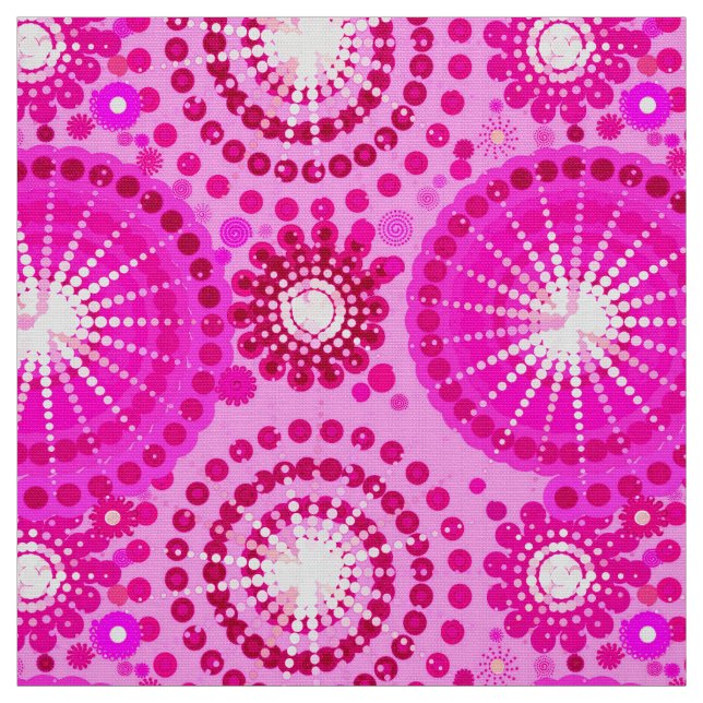Tecido Estrelas e pinhões, orquídeas e magenta (Modelo)