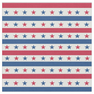 Tecido Estrelas Patrióticas Americanas com Padrão de List