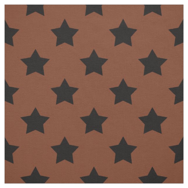 Tecido Estrelas Pretas Marrons Padrão Têxtil Decorativo (Modelo)