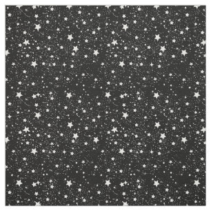Tecido Estrelas preto e branco dispersadas