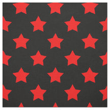 Estrelas Vermelhas Fundo Negro Têxtil