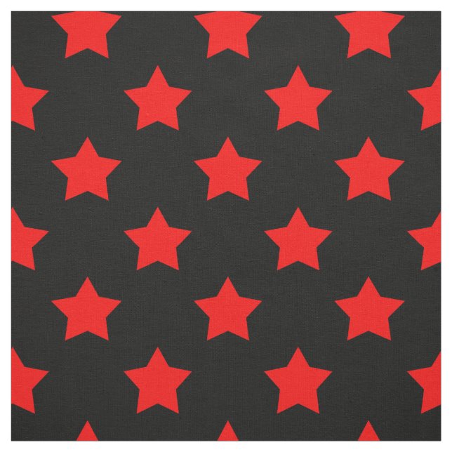 Tecido Estrelas Vermelhas Fundo Negro Têxtil (Modelo)