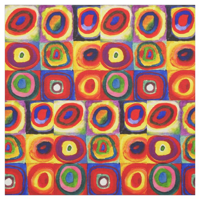 Tecido Estudo de cor de Kandinsky Quadrados Círculos Arte (Modelo)