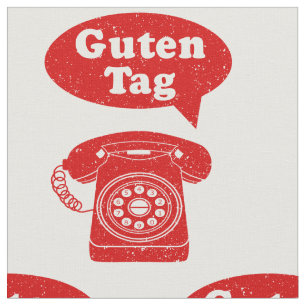 Tecido Etiqueta Guten Telefone Retro Alemão