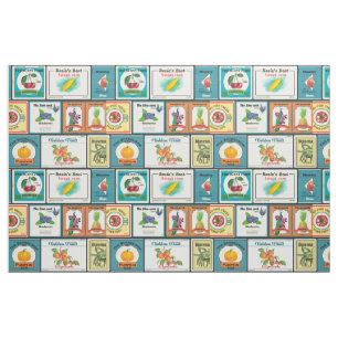 Tecido Etiquetas de Fruta em conserva