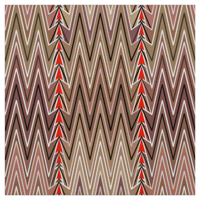 Tecido Étnica Chevron Damask, Taupe Tan e Beige (Modelo)