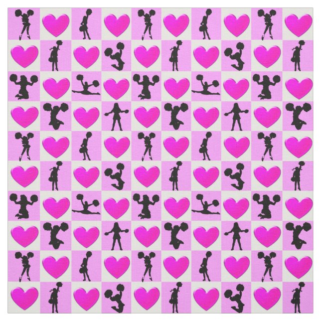 TECIDO EU AMO CHEERLEADING PINK HEART (Modelo)