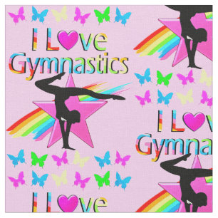 TECIDO EU AMO GINÁSTICA RAINBOW GYMNAST GIRL DESIGN