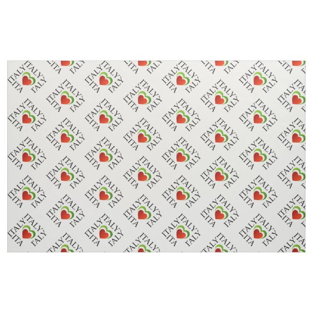 Tecido Eu amo Italia com cores italianas da bandeira (Fat Quarter)