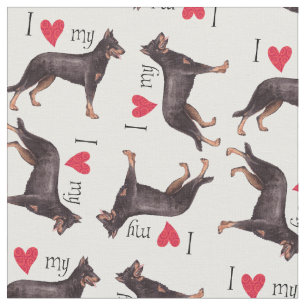 Tecido Eu amo meu Beauceron