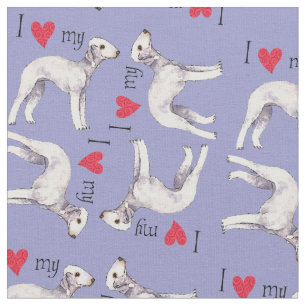 Tecido Eu amo meu Bedlington Terrier