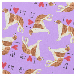 Tecido Eu amo meu Borzoi
