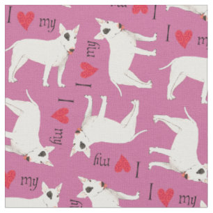 Tecido Eu amo meu bull terrier