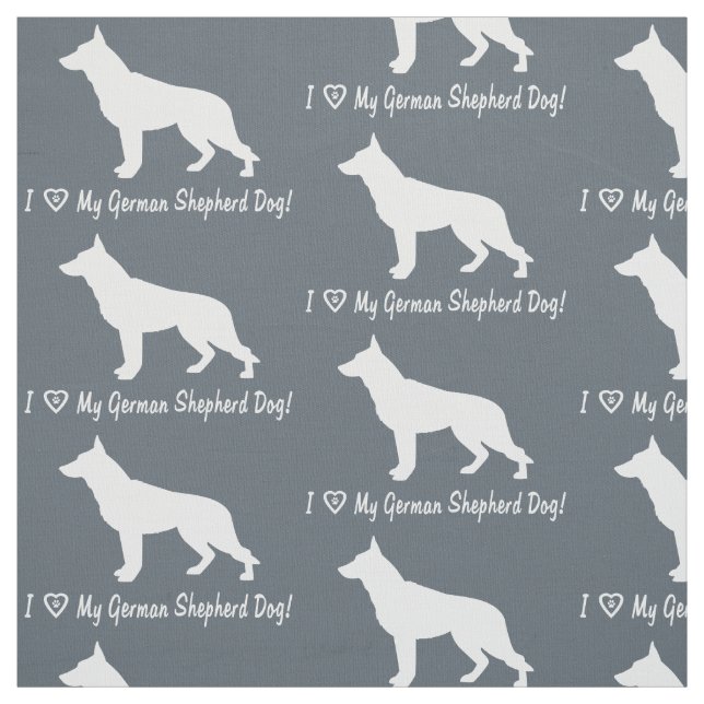Tecido Eu amo meu cão de german shepherd (Modelo)