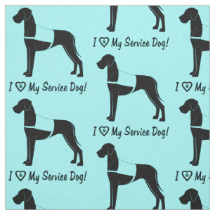Tecido Eu amo meu cão do serviço de great dane!