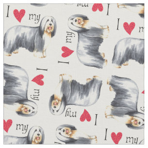 Tecido Eu amo meu Collie farpado