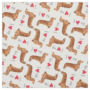 Tecido Eu amo meu Dachshund