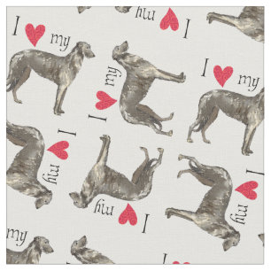 Tecido Eu amo meu Deerhound escocês