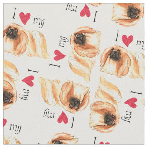 Tecido Eu amo meu Pekingese