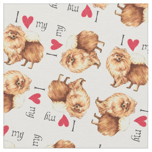 Tecido Eu amo meu Pomeranian