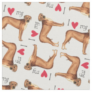 Tecido Eu amo meu Rhodesian Ridgeback