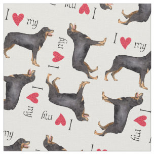 Tecido Eu amo meu Rottweiler