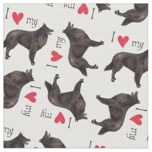 Tecido Eu amo meu Sheepdog belga