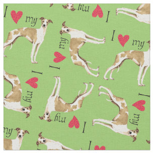 Tecido Eu amo meu Whippet