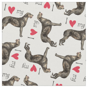 Tecido Eu amo meu Wolfhound irlandês