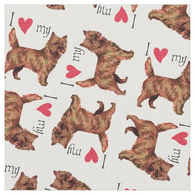 Tecido Eu Amo o meu Cairn Terrier (Detalhe)