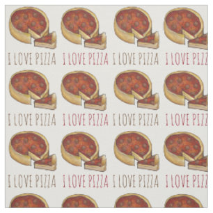 Tecido Eu Amo Pizza Chicago Deep Dish Pepperoni Cheese