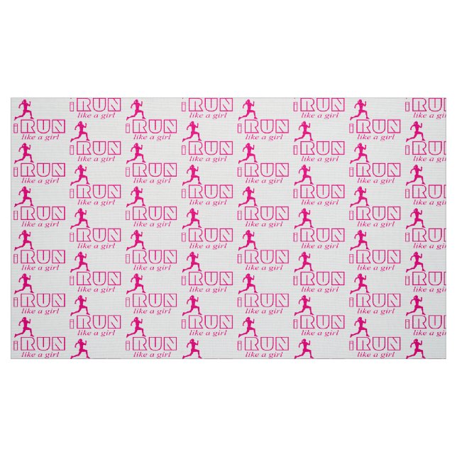 Tecido Eu corro como uma garota (Fat Quarter)