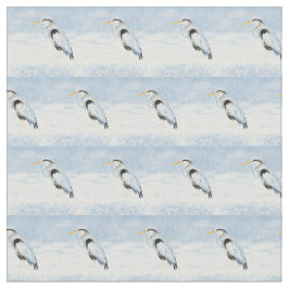 Tecido Excelente de aquarelas Blue Heron Arte para aves