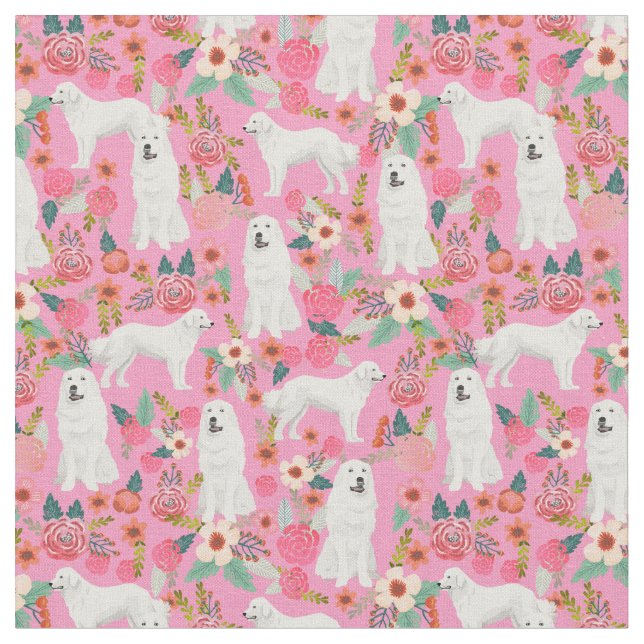 Tecido Excelente Pirenéus flores de vintage rosa (Detalhe)