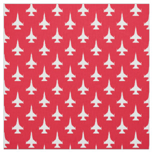 Tecido F-16 Viper Fighting Falcon Jet Pattern White