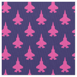 Tecido F-35 Relâmpago 2 Combatentes Pink no Marinho