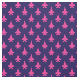 Tecido F-35 Relâmpago 2 Combatentes Pink no Marinho