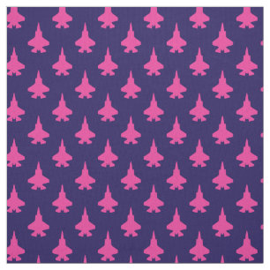 Tecido F-35 Relâmpago 2 Combatentes Pink no Marinho