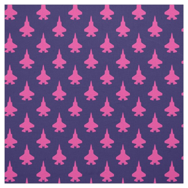 Tecido F-35 Relâmpago 2 Combatentes Pink no Marinho (Modelo)